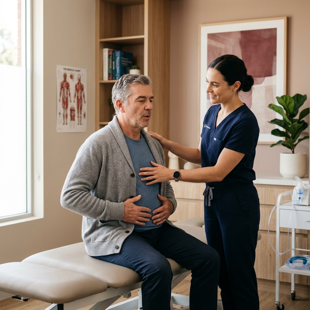 Chest physiotherapy breathing exercises