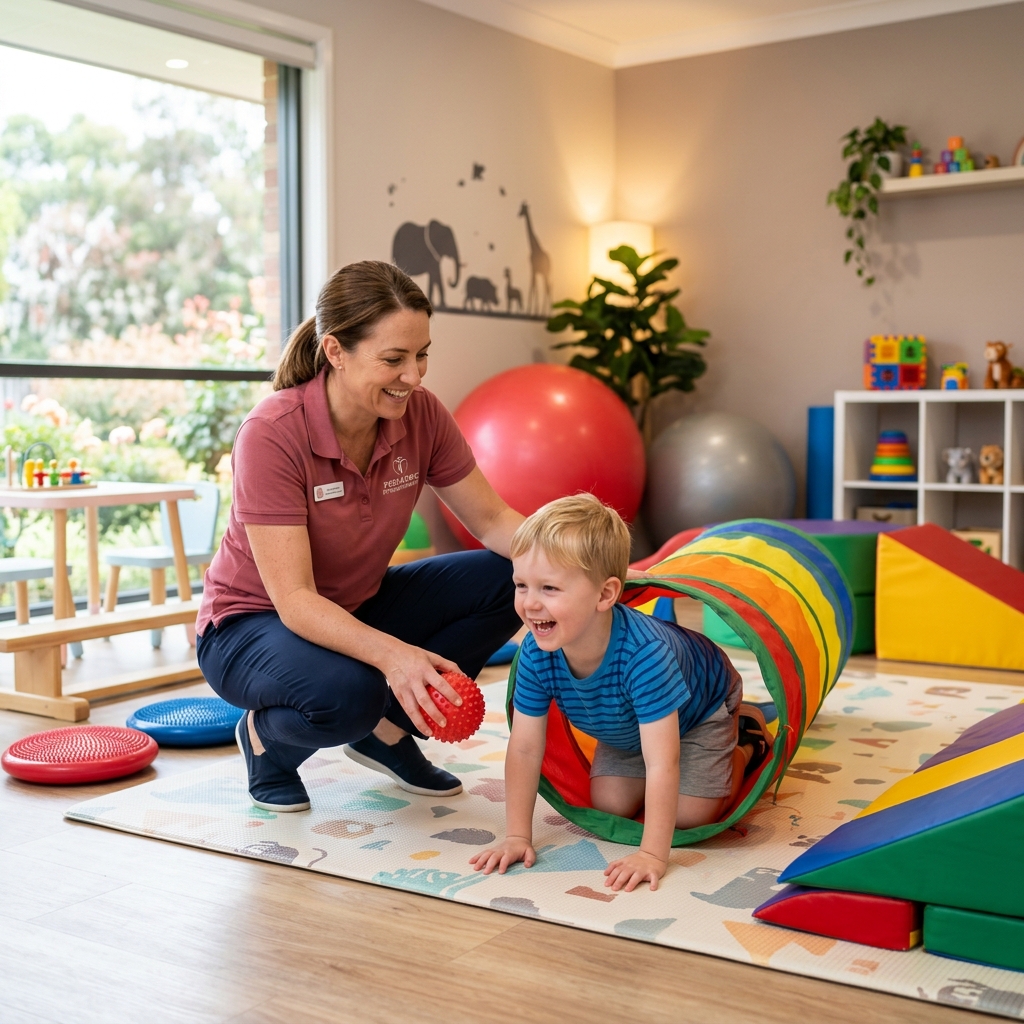 Pediatric physiotherapy with child